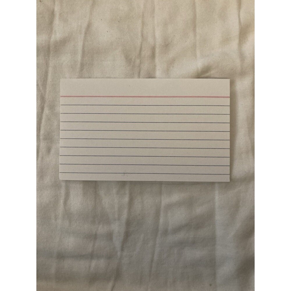 Unbranded 3x5 inch Ruled Index Cards - White | 1 Index Card Only